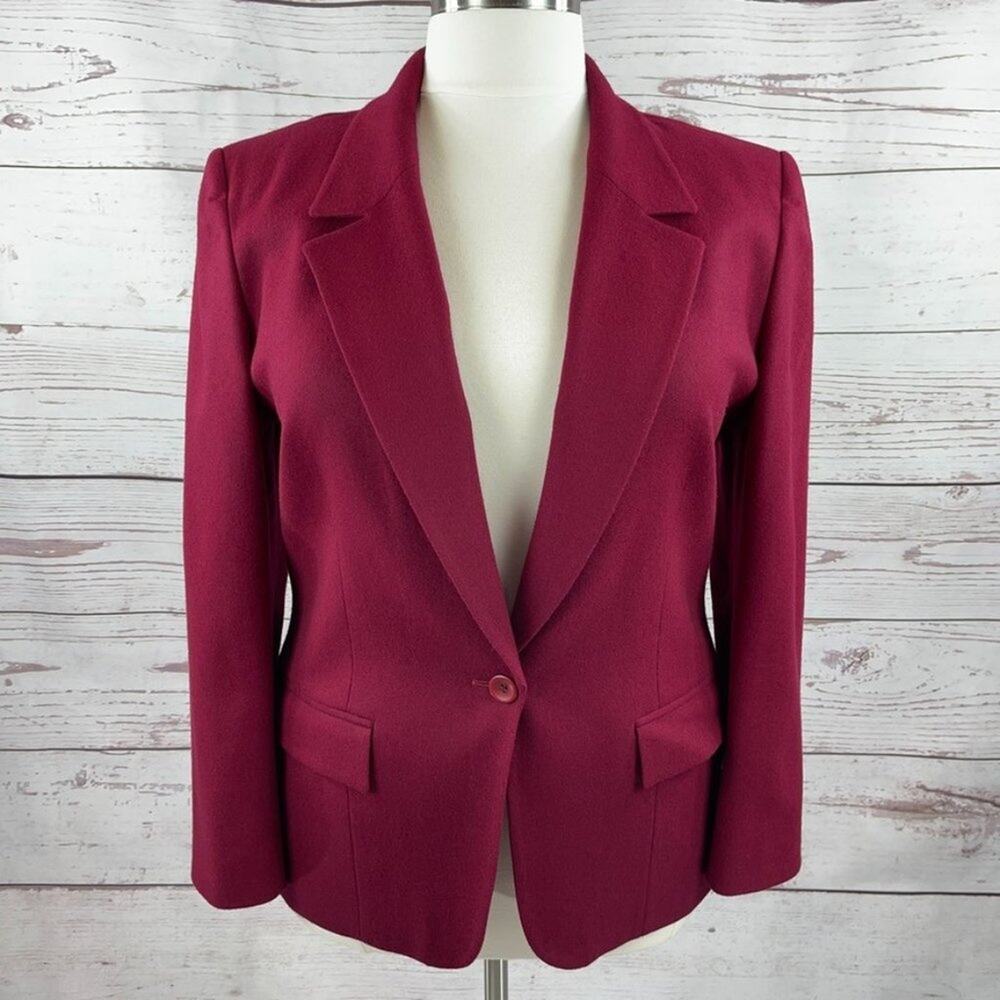 Pendleton Raspberry 100% Wool Blazer - image 1